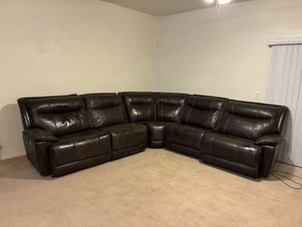 Leather Power Reclining Sectional