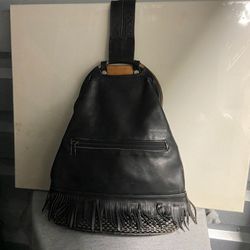 Black All Leather Backpack Style Purse