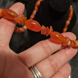 24 Inch Solid Antique Carnelian Necklace