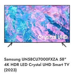 Samsung UN58CU7000FXZA 58" 4K HDR LED Crystal UHD Smart TV