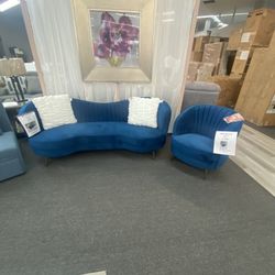 Blue Sofa Modern Style 