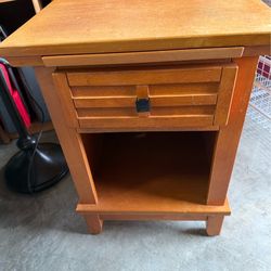Nightstand with drawer and hidden shelf