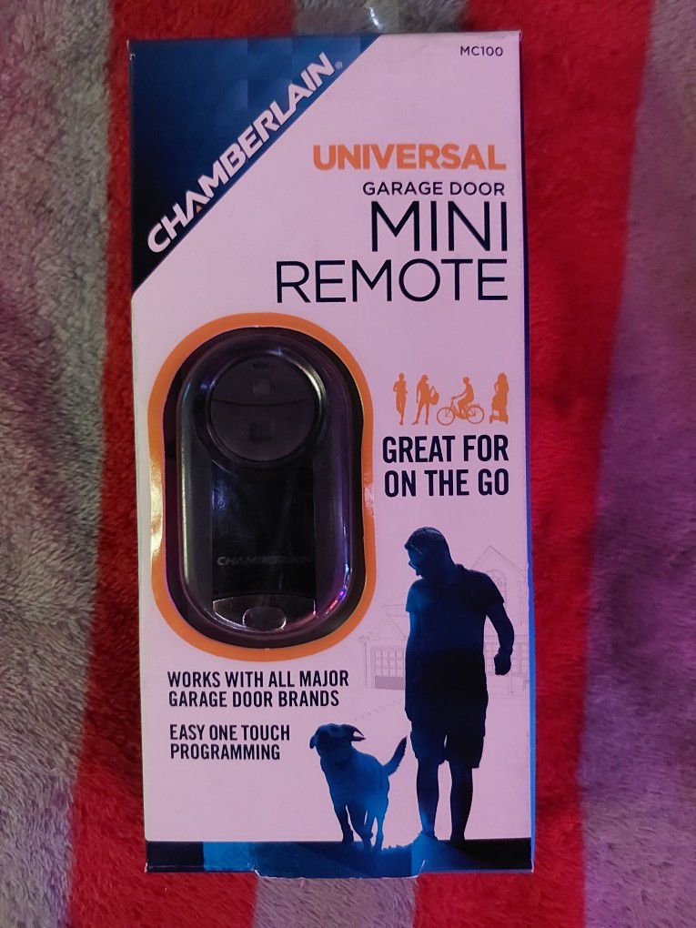 Chamberlain, universal mini garage remote.