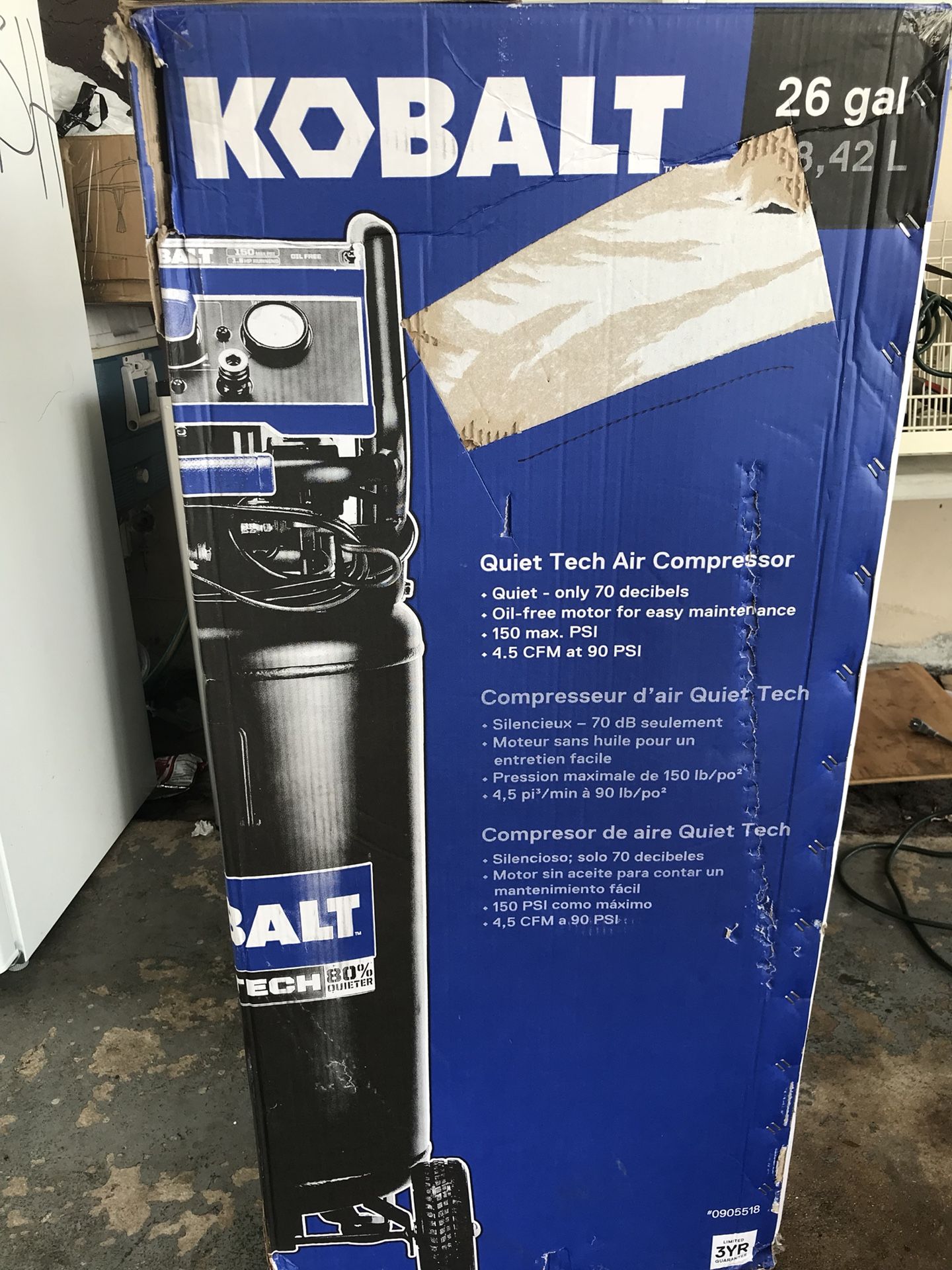 Kobalt Quiet Tech Air Compressor 26 Gallon for Sale in Miami, FL OfferUp