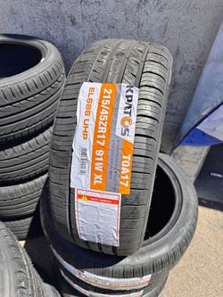 215/45R17 Kaptos EL686 UHP 91W XL New 4 Tires 215-45-17 llantas Free Mount Balance installation