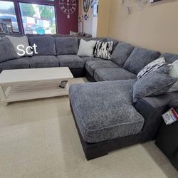 Brand New Ashley Couch 4 PIECE ❗Larkstone Pewter Oversized Sectional 