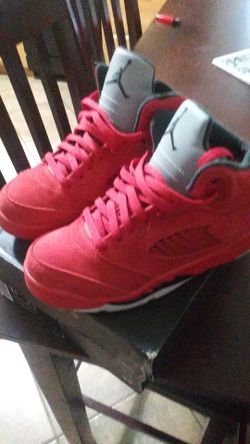 Jordan 5 red suede
