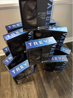 BOGO!!!Hurricane Ready!Portable!2For $45!Brand new! Treva 10” 2 speed 100% portable fan with charger