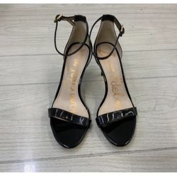 New Sam Edelman Patti Ankle Strap Heel $45  Black Patent Leather High Heel