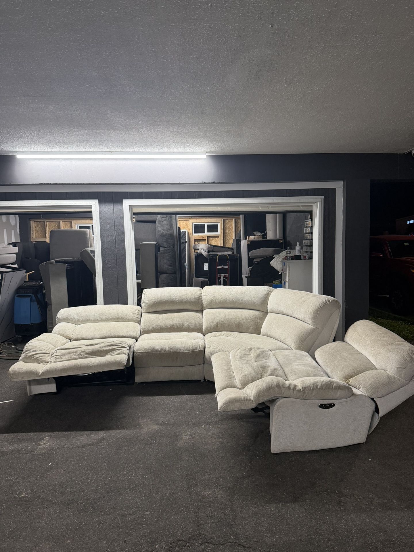 Beige Electric Recliner Couch 