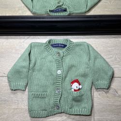 New Vintage 1980s Loralin Design Bear With Hat Knitted Button Down Cardigan