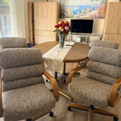 Dining Set Chromecraft Swivel Tilt Rolling Chairs