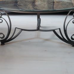 Iron and glass table