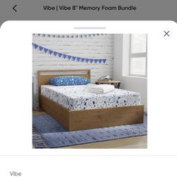 Vibe 8" Memory Foam Mattress, Pillow, Mattress protector bundle, Twin