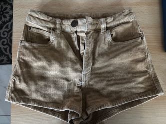 Billabong x Wrangler Beige Corduroy Mini Shorts