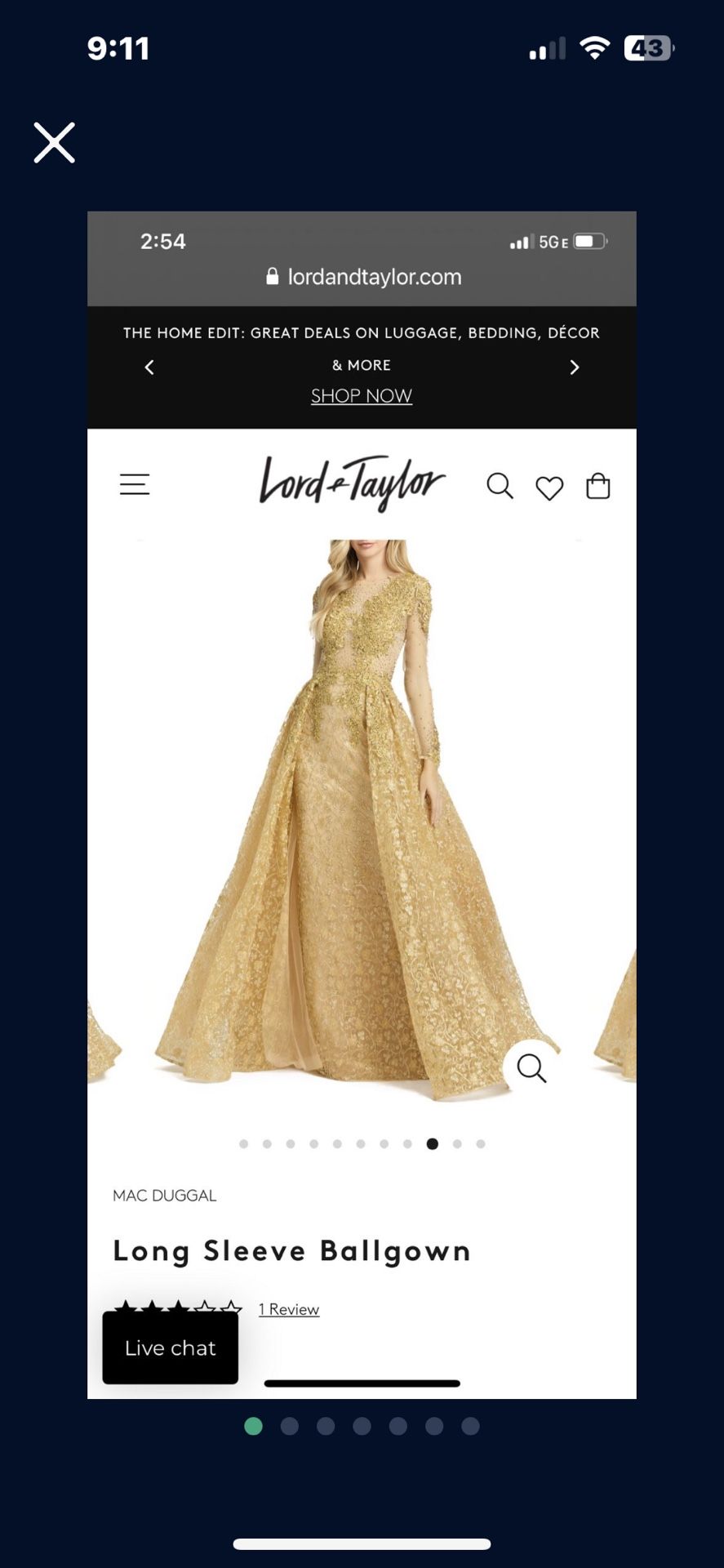 Mc Duggal Special Occasion Dress Gold