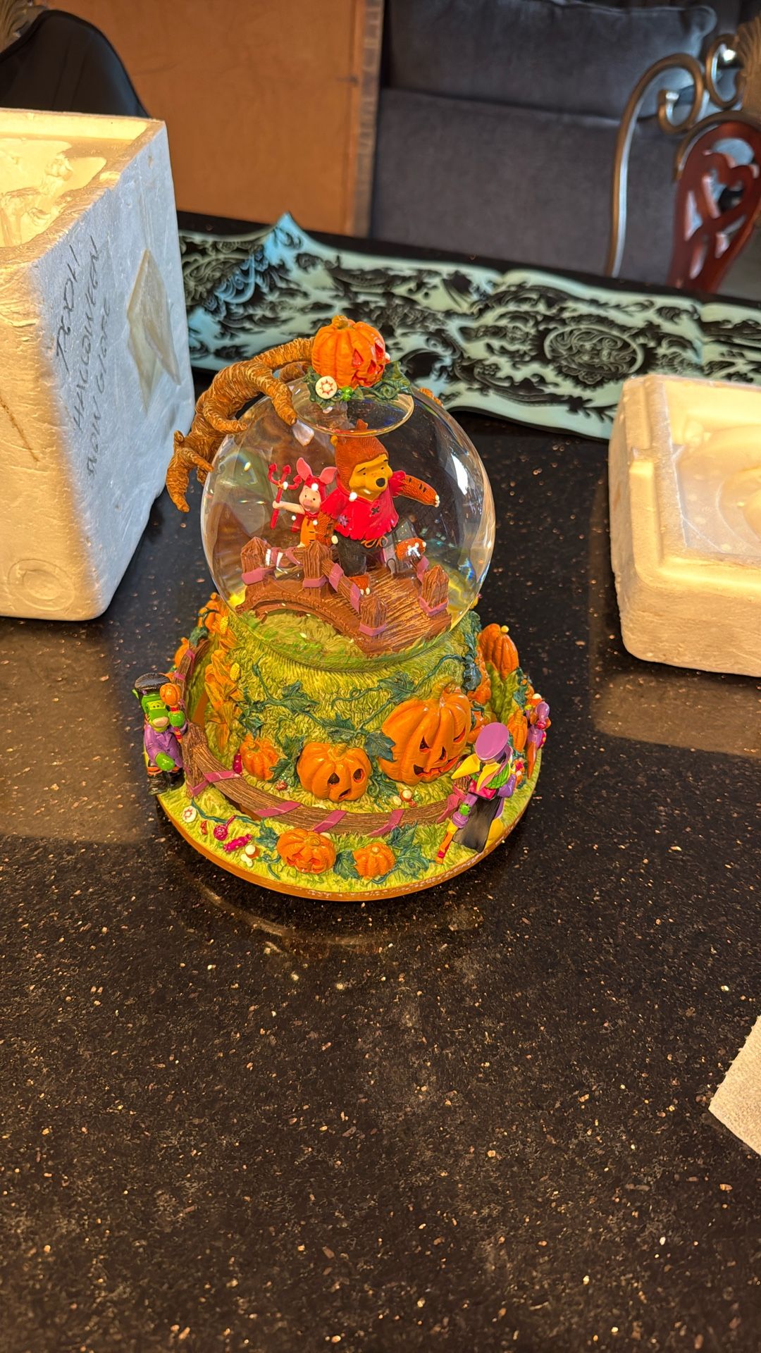Rare Winnie The Pooh Halloween Snow globe