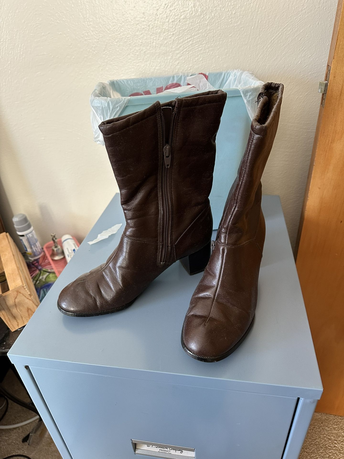 Leather boots