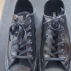 Converse Black Patent Leather Size 8