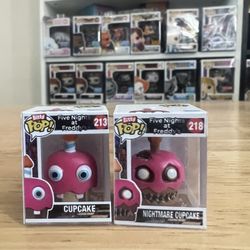 2 BITTY Cupcake 1" Funko Pops HYPER RARE CHASE Nightmare 5 Nights Freddy's 5NAF