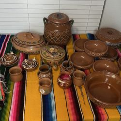 Mexican Dishes And Sarapes 