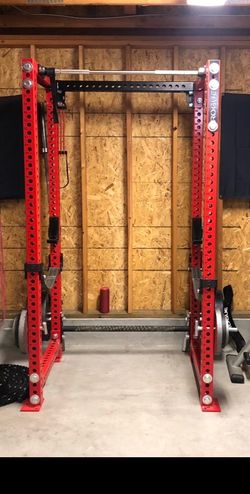 Rogue Monster Rack, Weights, Bars, & Echo Bike,