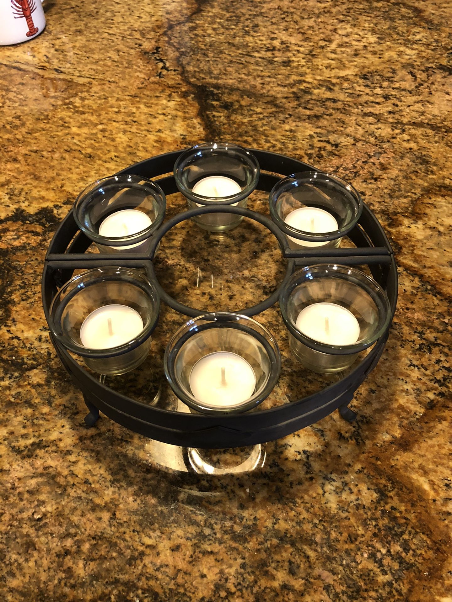 Patio table candle