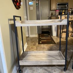 2 Tier rolling bar cart