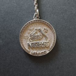 Luxurious .925 STERLING SILVER Nestlé Brand Collectible Medal On Keychain