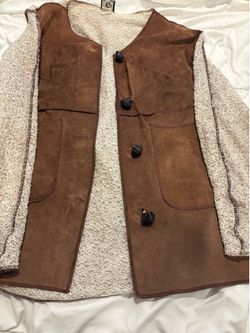 Tony Graham Genuine Leather & Knit Boho Jacket – Made in USA – Women’s Me