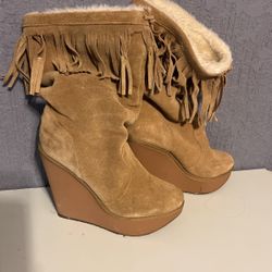Wedge Moccasin Boots