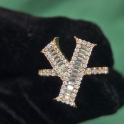 INTIAL "Y" VVS D MOISSANITE ROSEGOLD ON 925 STERLING SILVER 