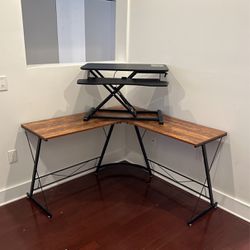 Wooden V-Shaped Desk  and Standing Desk 