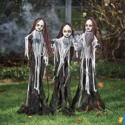 Light-Up Spooky Doll Yard Stake Halloween Decorations - 3 Pc. 