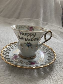 Vintage Limited Edition Birthday Area Cup And Saucer