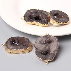 Quartz Crystal Natural Druzy Agates Pendants 1pcs