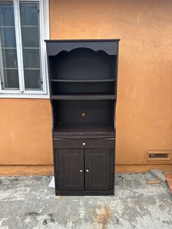 Black Wood Hutch Cabinet