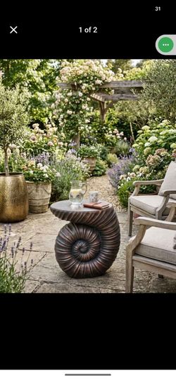 Ammonite Spiral Shell Side Table
