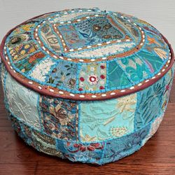 Handmade Stuffed Footstool Pouf Ottoman just $10