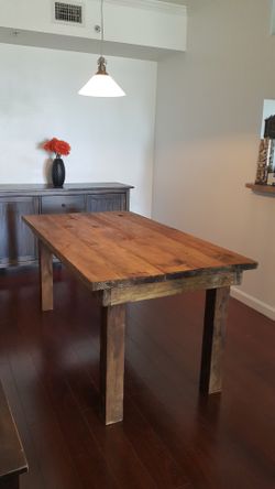 Rustic Solid Wood Farmhouse Dining Table