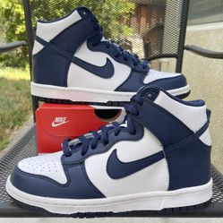 nike dunk high navy gs size 6.5y