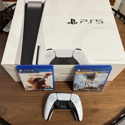 Sony PlayStation 5 Disc Edition New PS5 Working Console, Controller, Headset 