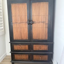 Antique Asian Wall Hutch With 4 Drawers.