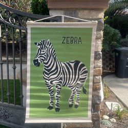 Pottery Barn, Kids Painted Canvas, Zebra Poster
