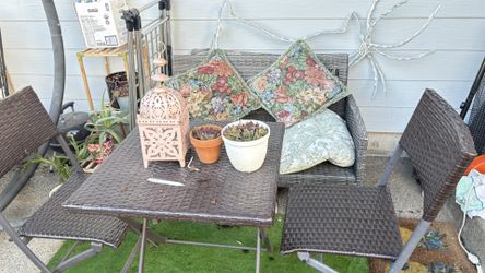 Big Patio Set , 2 Foldable Chairs And One Table And One Small Sofa 