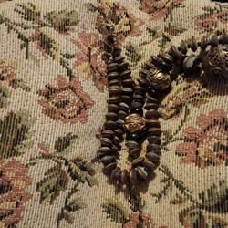 Brass Asian Beaded Necklace 18"