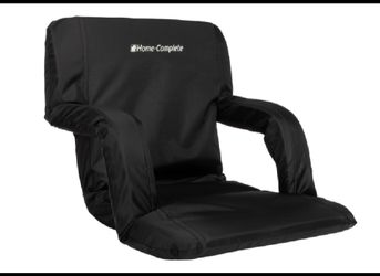 New Open Box Home-Complete Reclining Stadium Seat Cushion With Back Support, Black