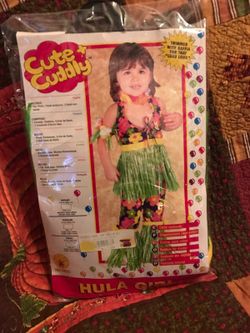 Hula Girl Small Size 4-6 Halloween Costume