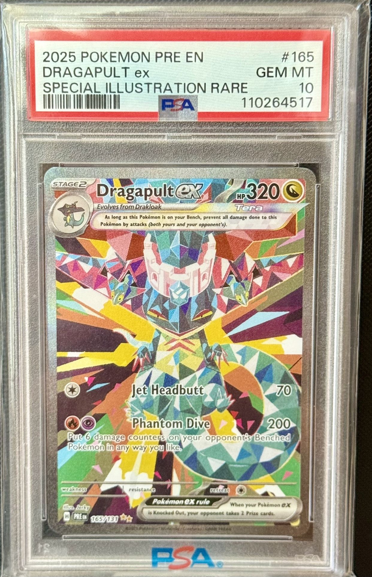 Pokemon 2025 Dragapult ex 165/131 SIR Prismatic Evolutions GEM MINT PSA 10