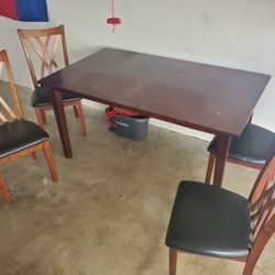 Wooden Table With 4 Chairs